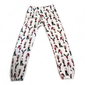 Daydream Women's White Holiday Fleece Pajama Pants S